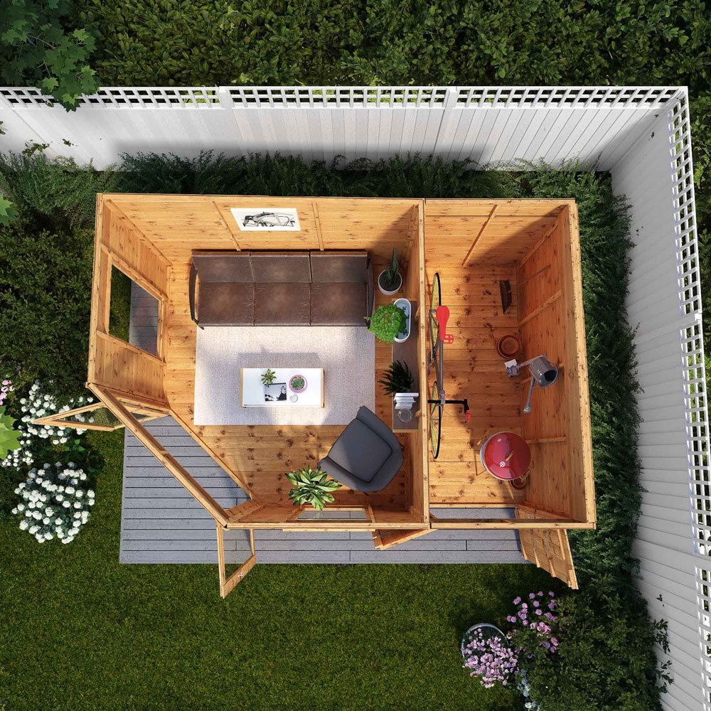 Mercia 8x12 Premium Corner Summerhouse With Side Shed