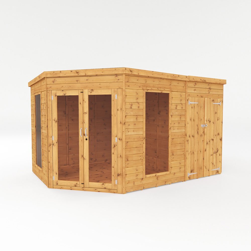 Mercia 8x12 Premium Corner Summerhouse With Side Shed