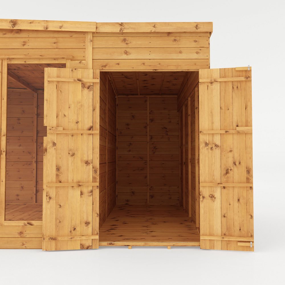 Mercia 9x13 Premium Corner Summerhouse With Side Shed