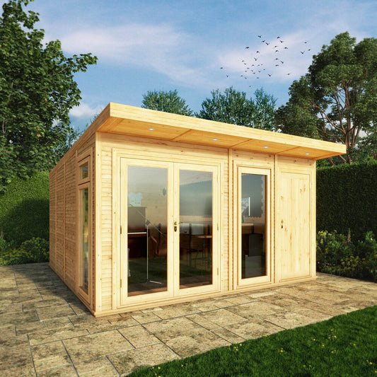 Mercia 4mx4m(D) Insulated Garden Room with Side Shed