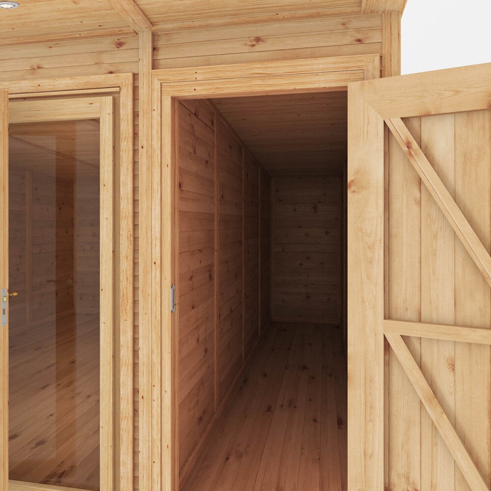 Mercia 4mx4m(D) Insulated Garden Room with Side Shed