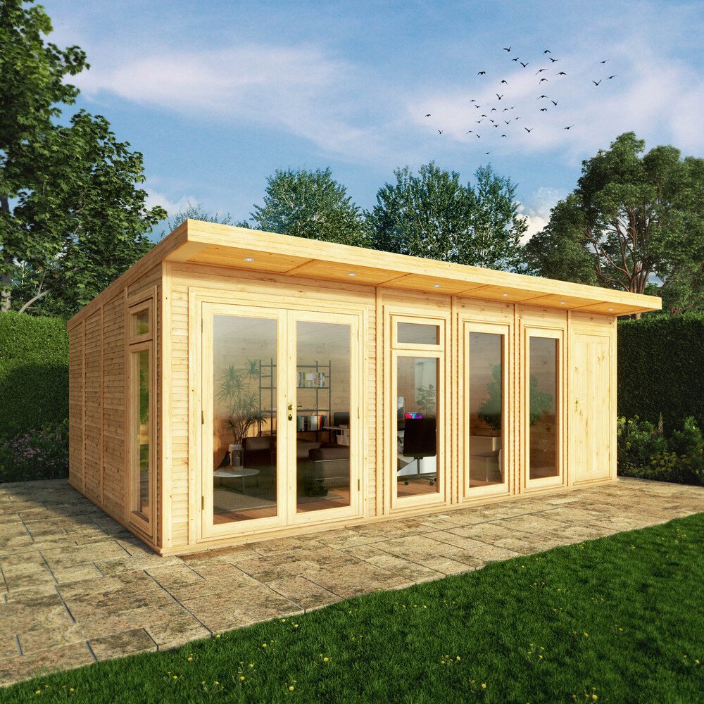 Mercia 6m x 4m(D) Insulated Garden Room with Side Shed