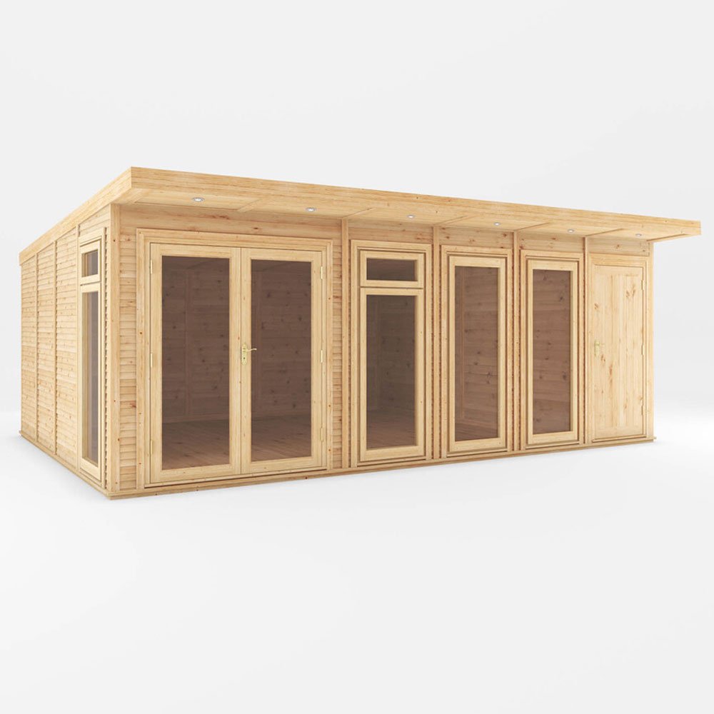Mercia 6m x 4m(D) Insulated Garden Room with Side Shed