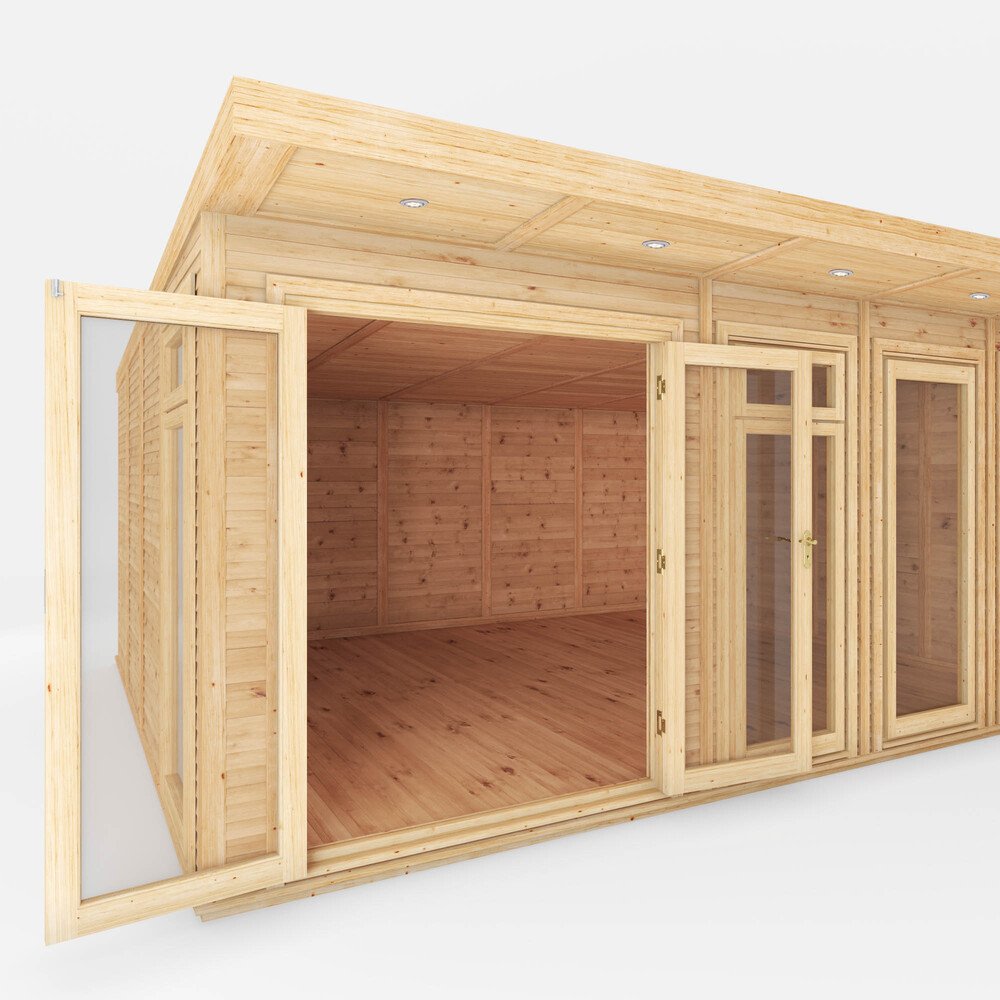 Mercia 6m x 4m(D) Insulated Garden Room with Side Shed