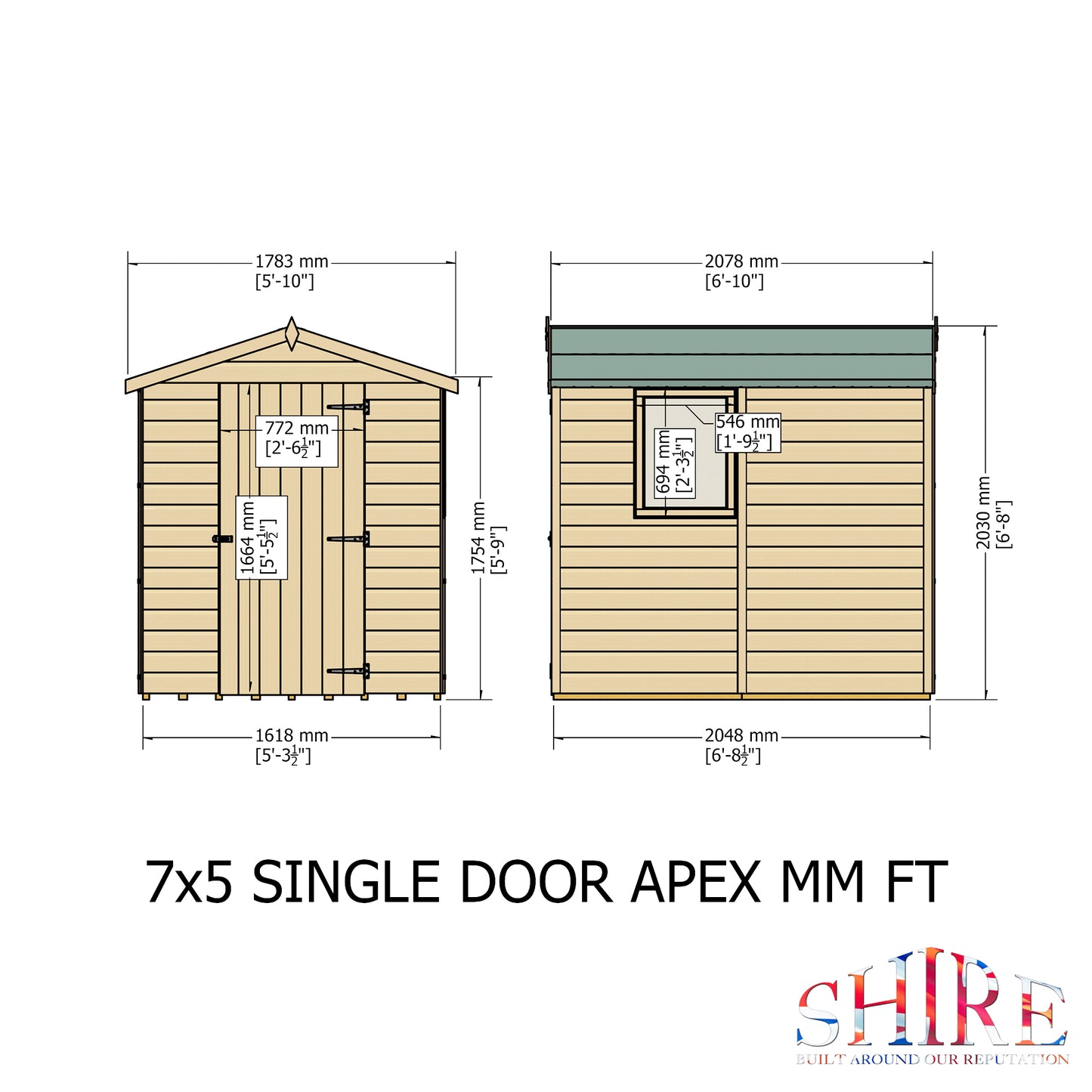 Shire Shiplap Apex 7x5