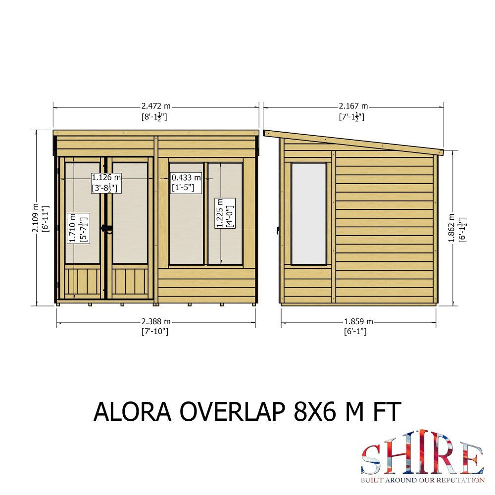 Shire Alora 8x6 Pent Sumerhouse