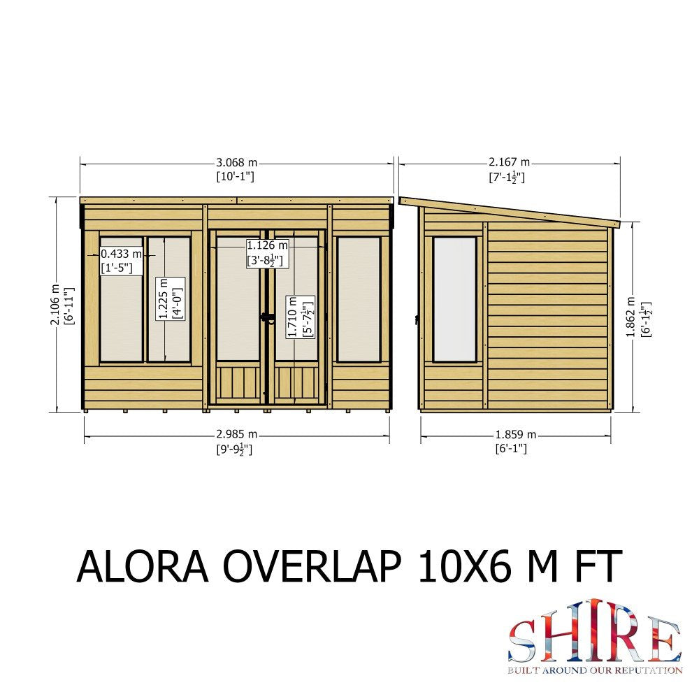 Shire Alora 10 x 6 Pent Summerhouse
