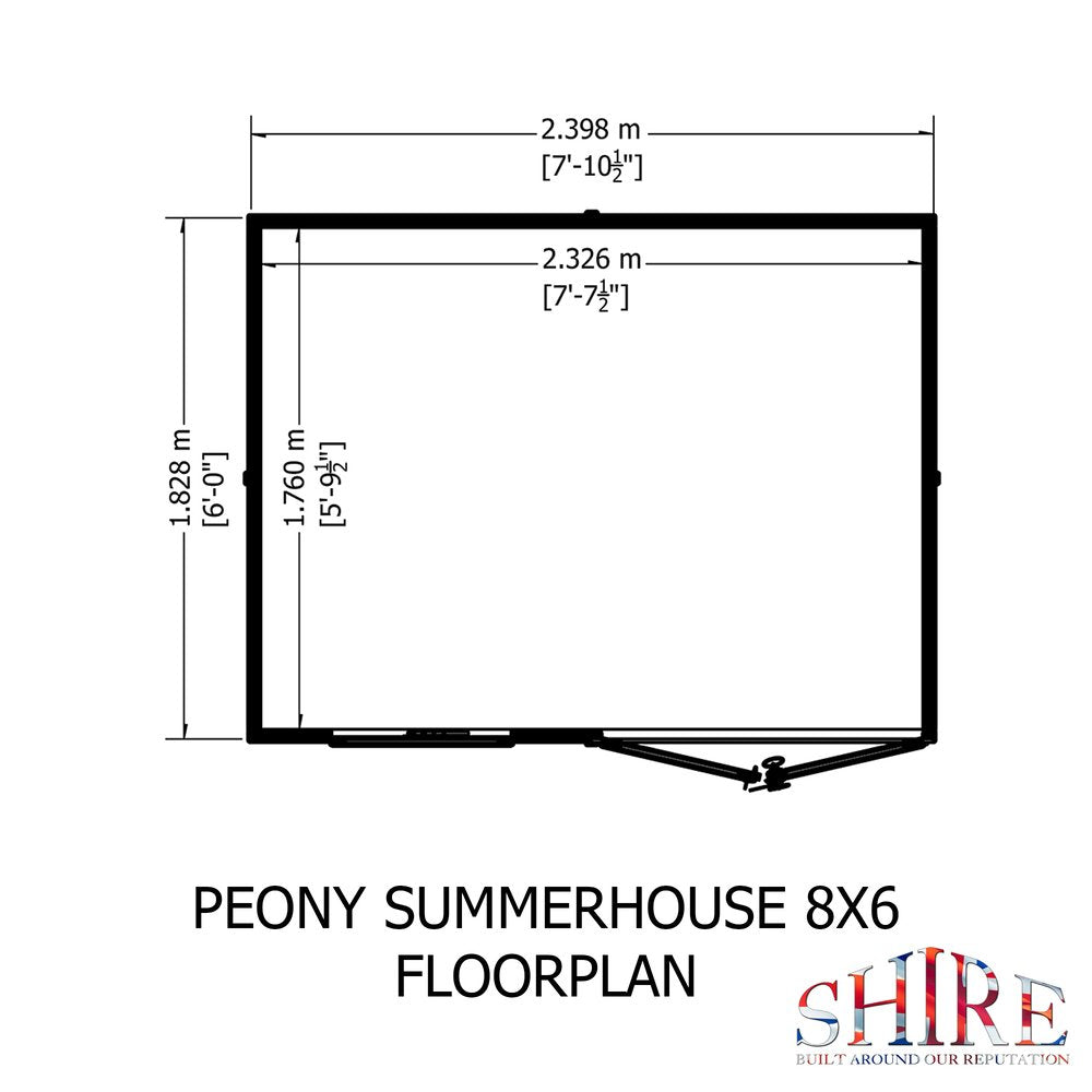 Shire Peony 8 x 6 Pent Summerhouse