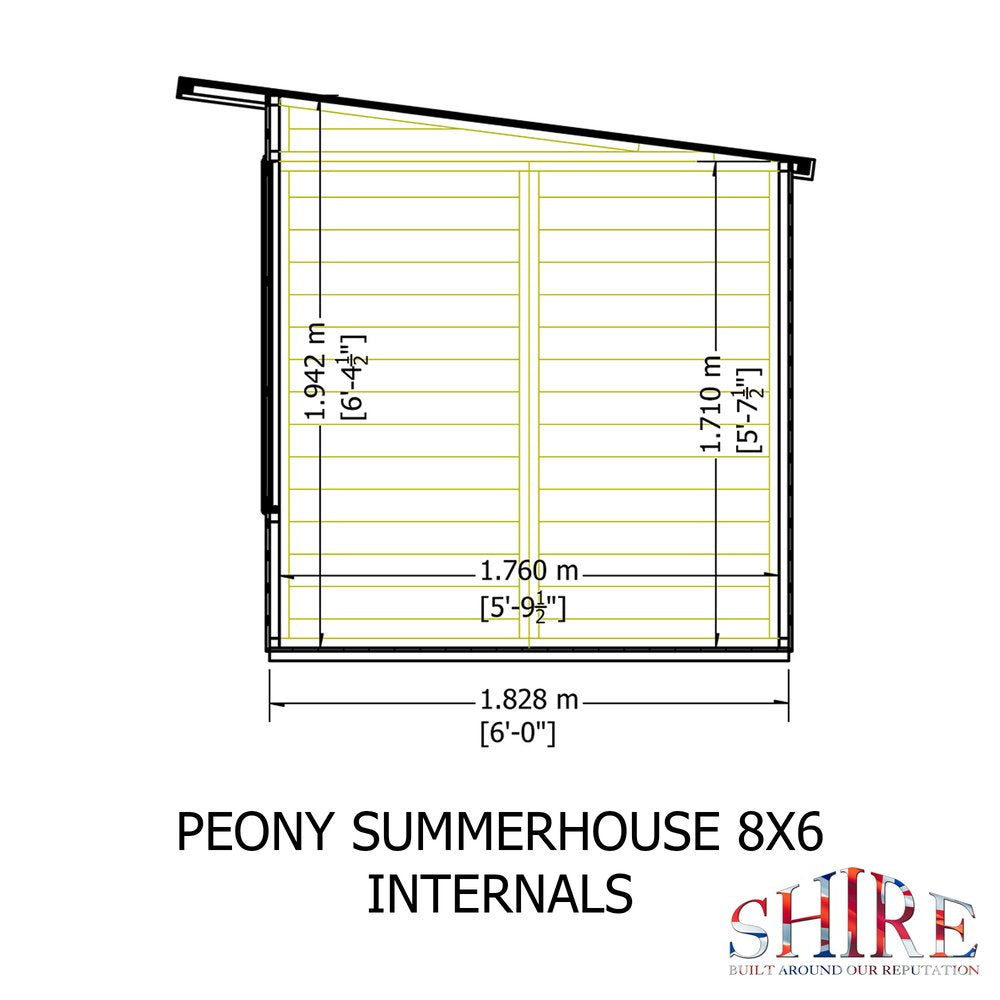 Shire Peony 8 x 6 Pent Summerhouse
