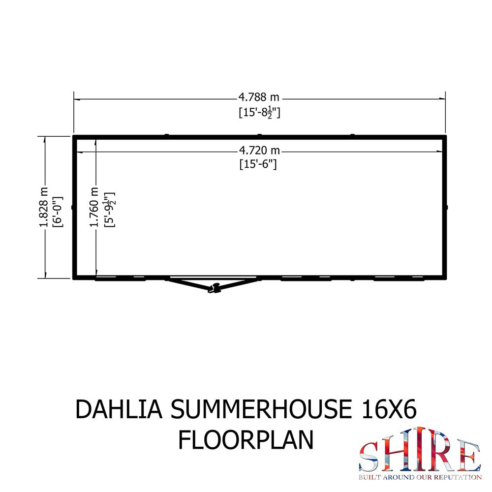 Shire Dahlia 16 x 6 Pent Summerhouse