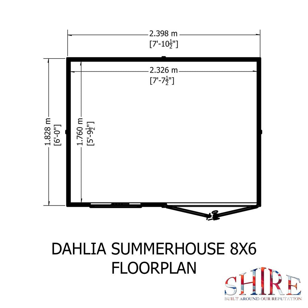 Shire Dahlia 8 x 6 Pent Summerhouse