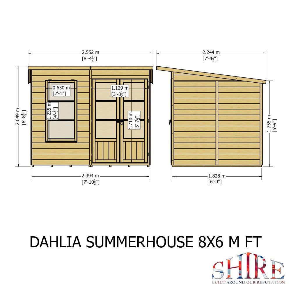 Shire Dahlia 8 x 6 Pent Summerhouse