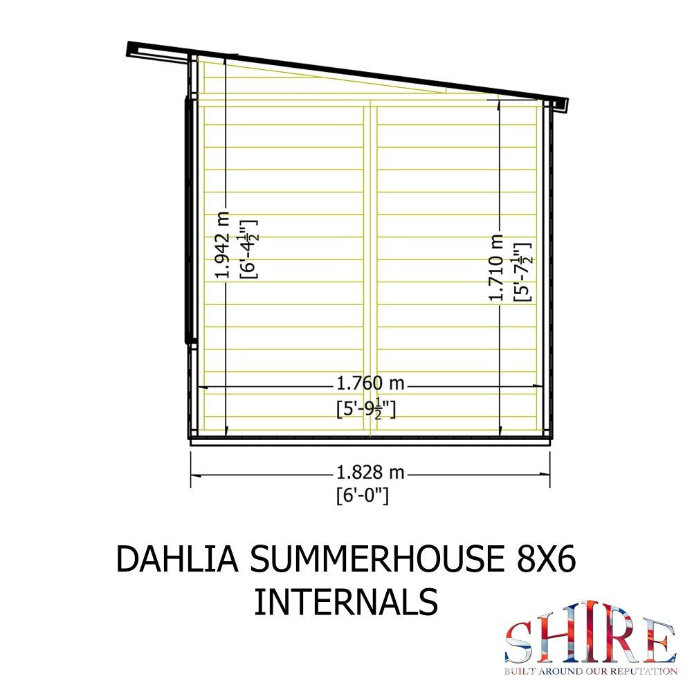 Shire Dahlia 8 x 6 Pent Summerhouse