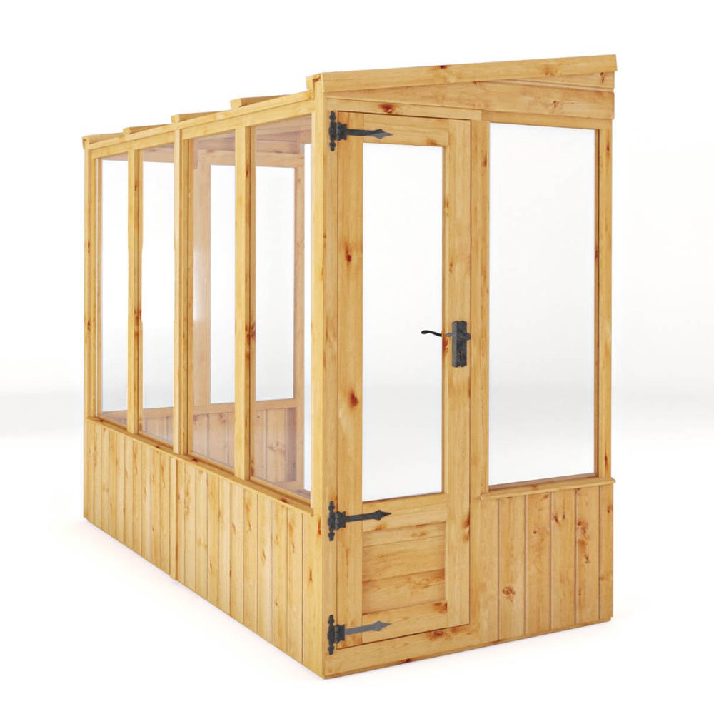Mercia 8 x 4 Woodsman Pent Lean-To Greenhouse - Glass
