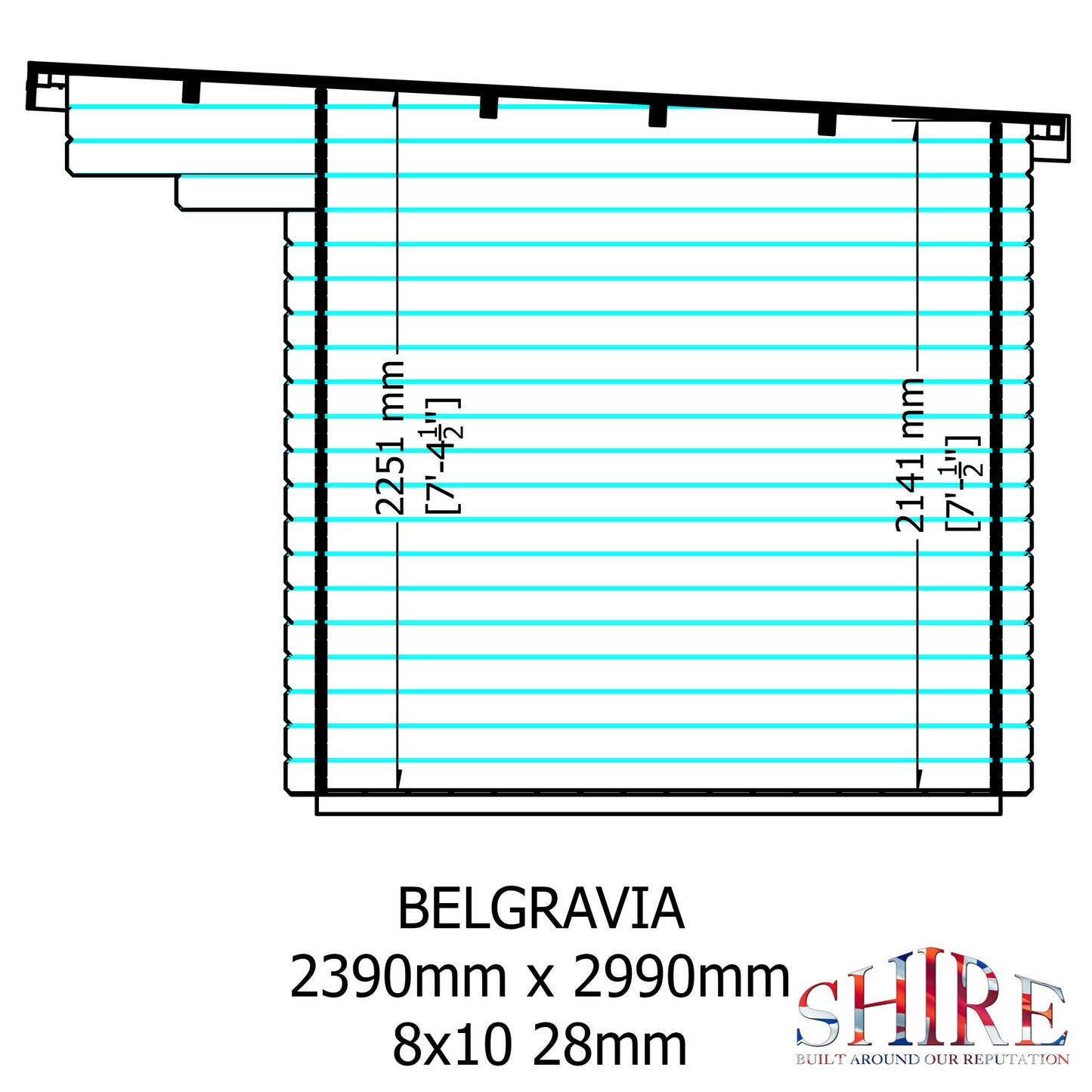 Shire Belgravia 8x10 Log Cabin (34mm - 70mm Logs)