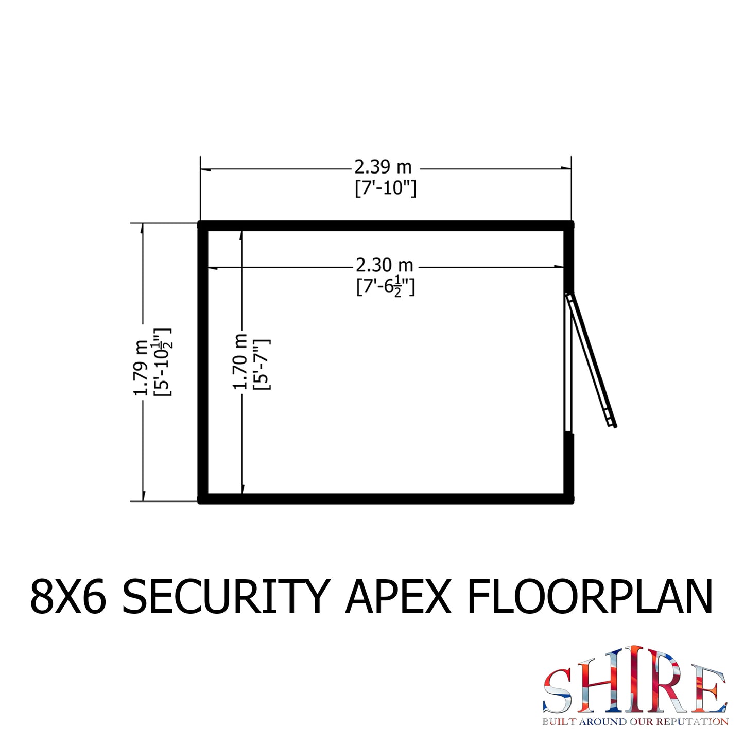 Shire Security Apex 8x6 Single Door Shiplap