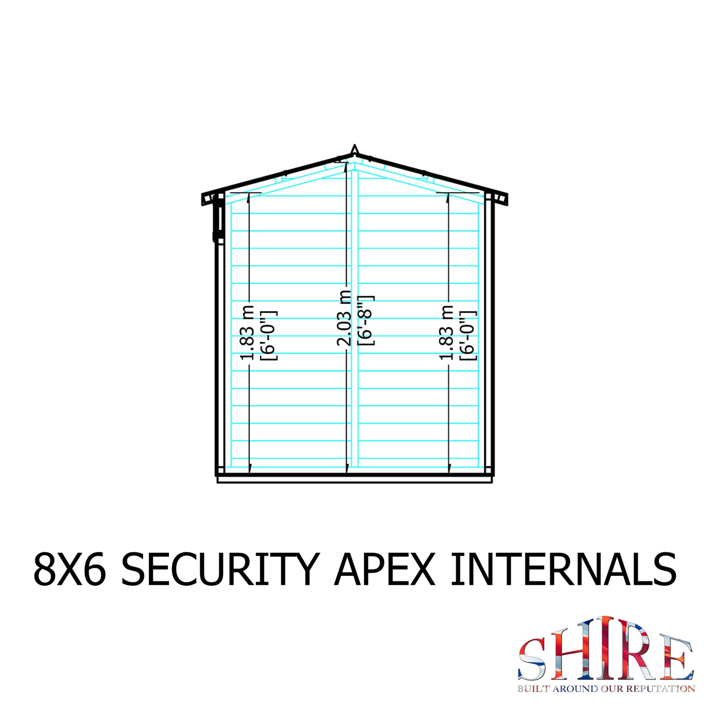 Shire Security Apex 8x6 Single Door Shiplap