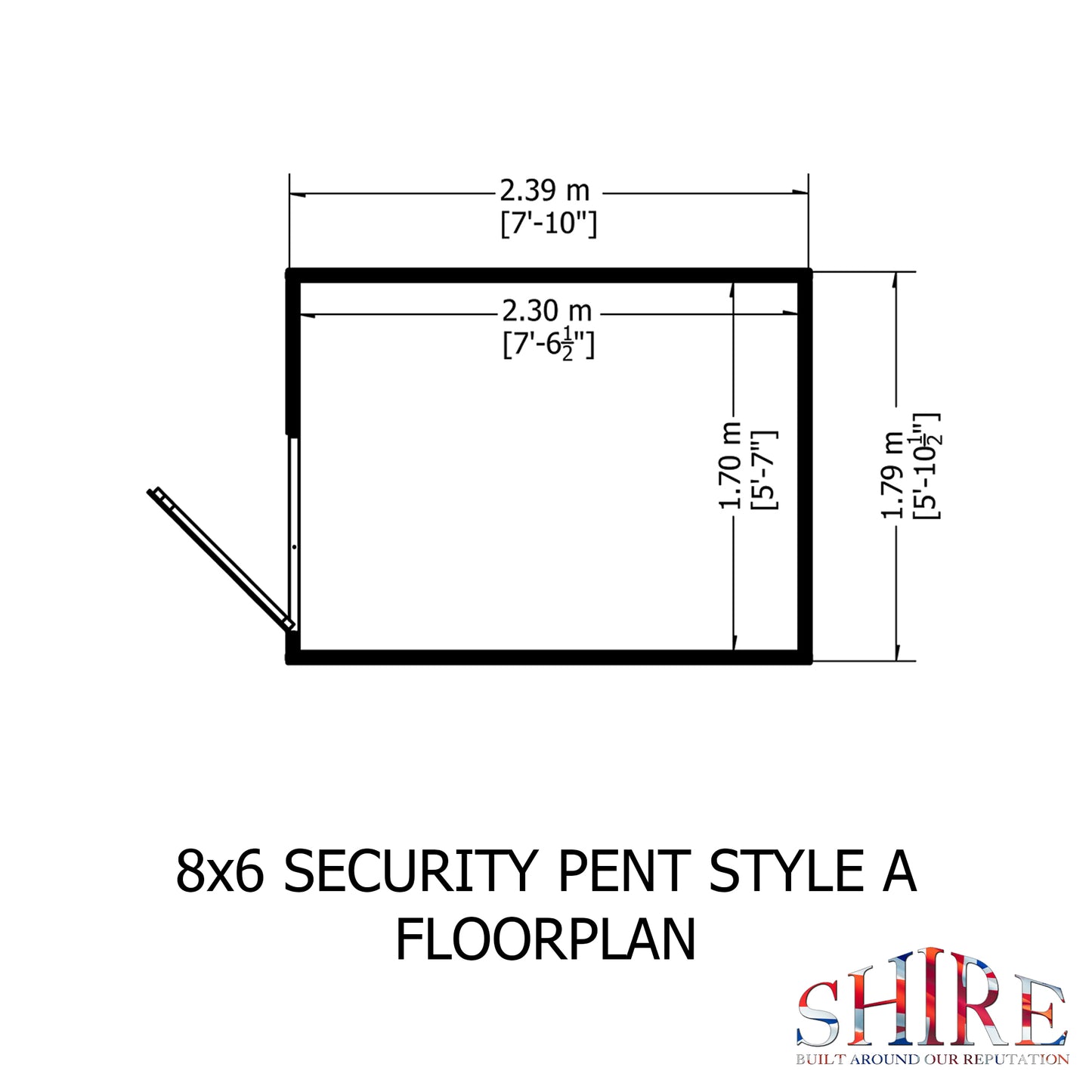 Shire Security Pent 8x6 Single Door Loglap