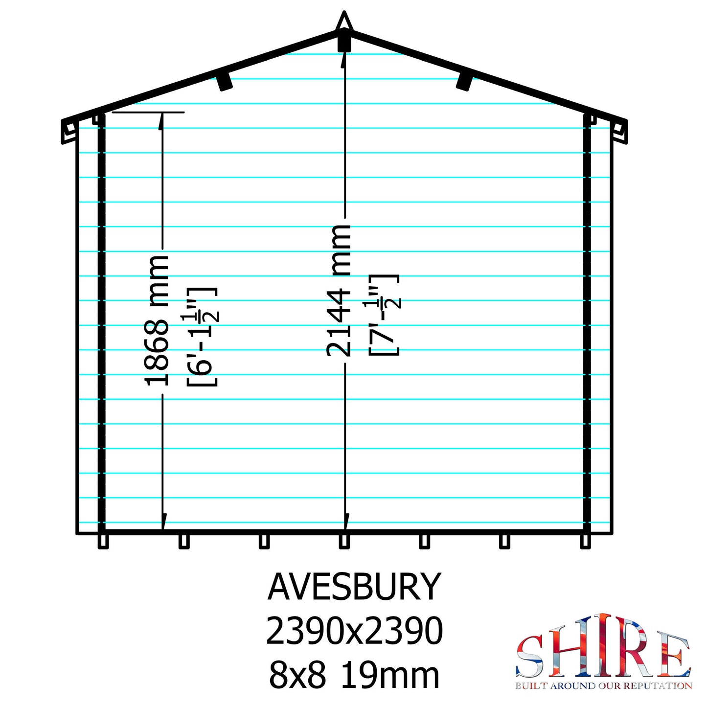 Shire Avesbury 8x8 19mm Log Cabin