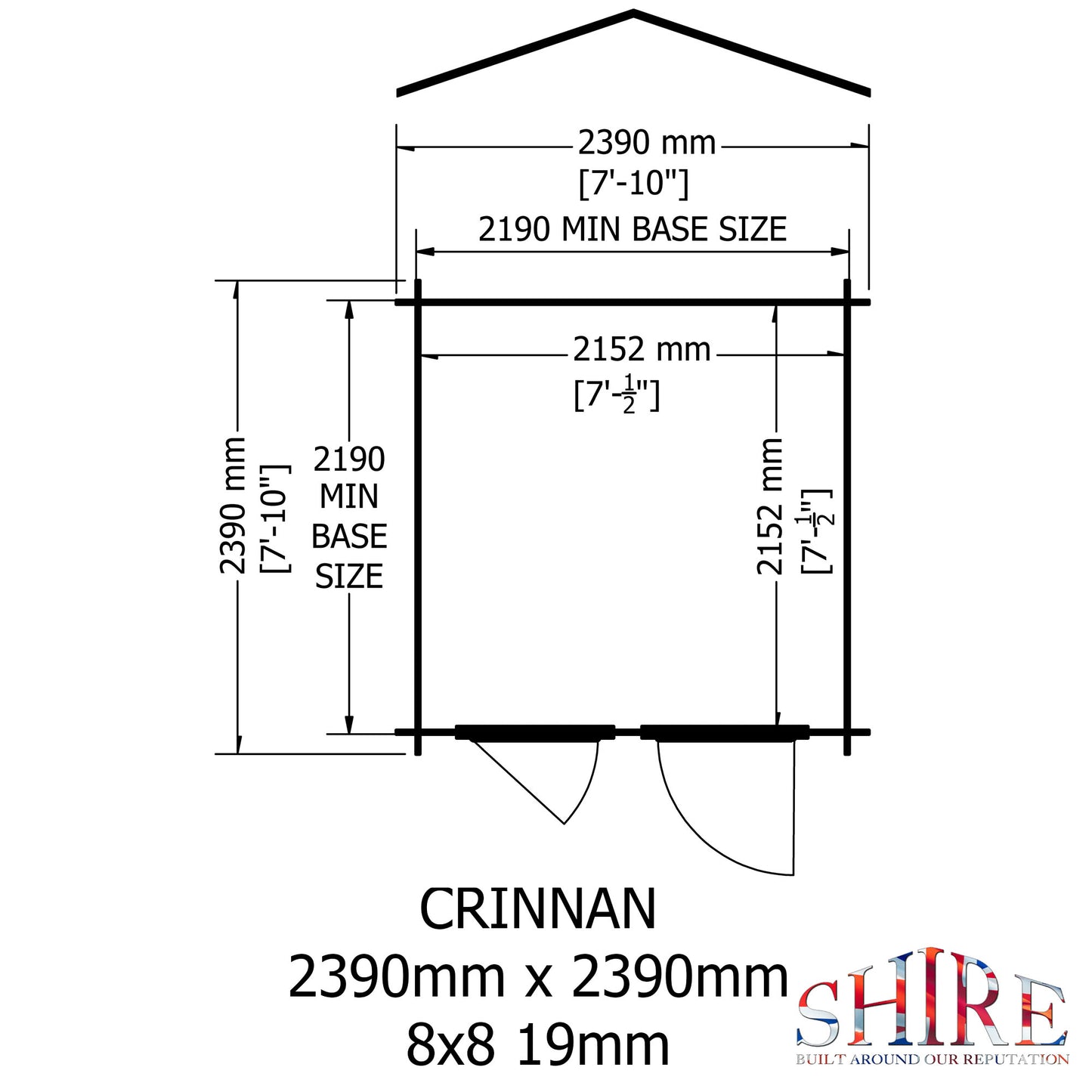 Shire Crinan 8x8 19mm Log Cabin