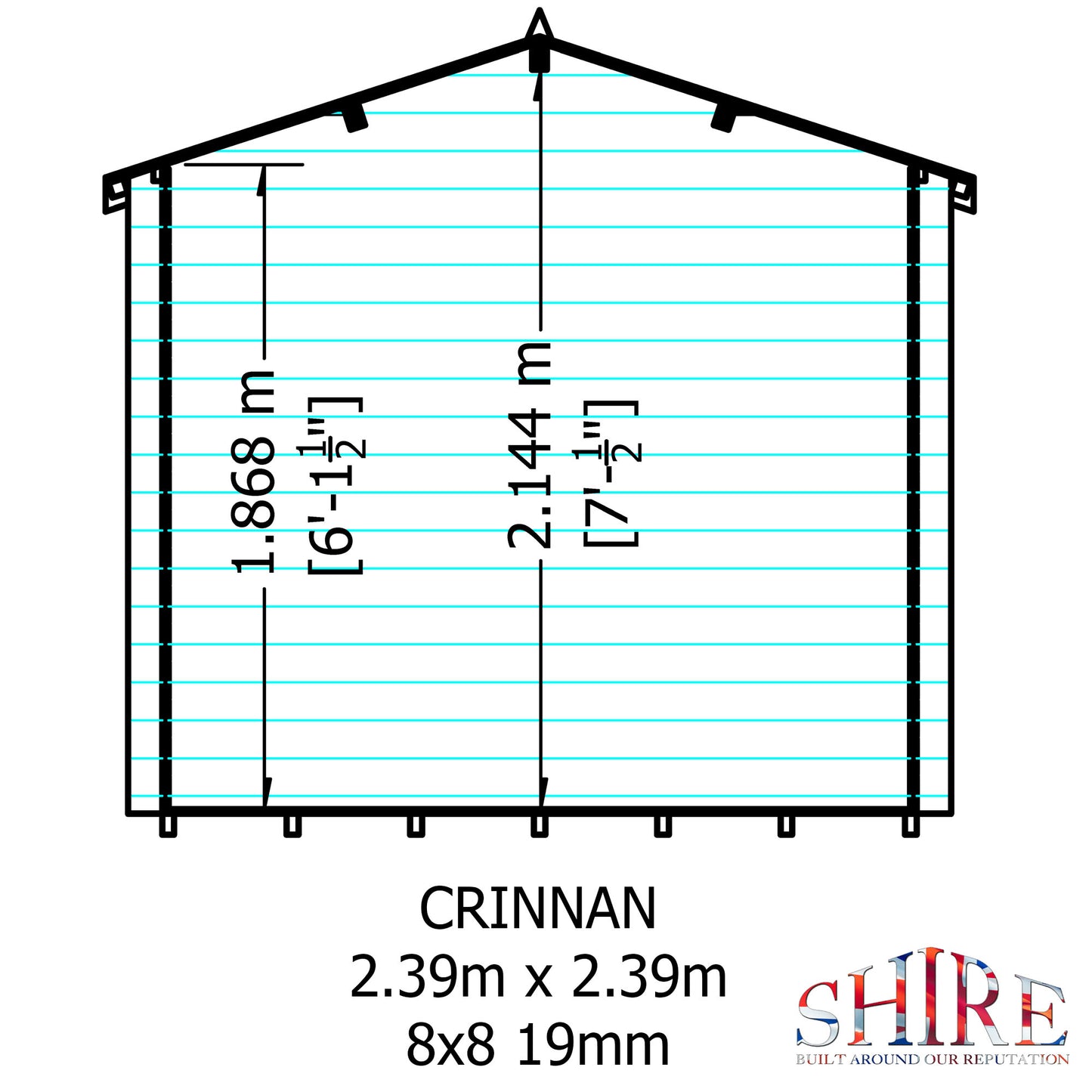 Shire Crinan 8x8 19mm Log Cabin