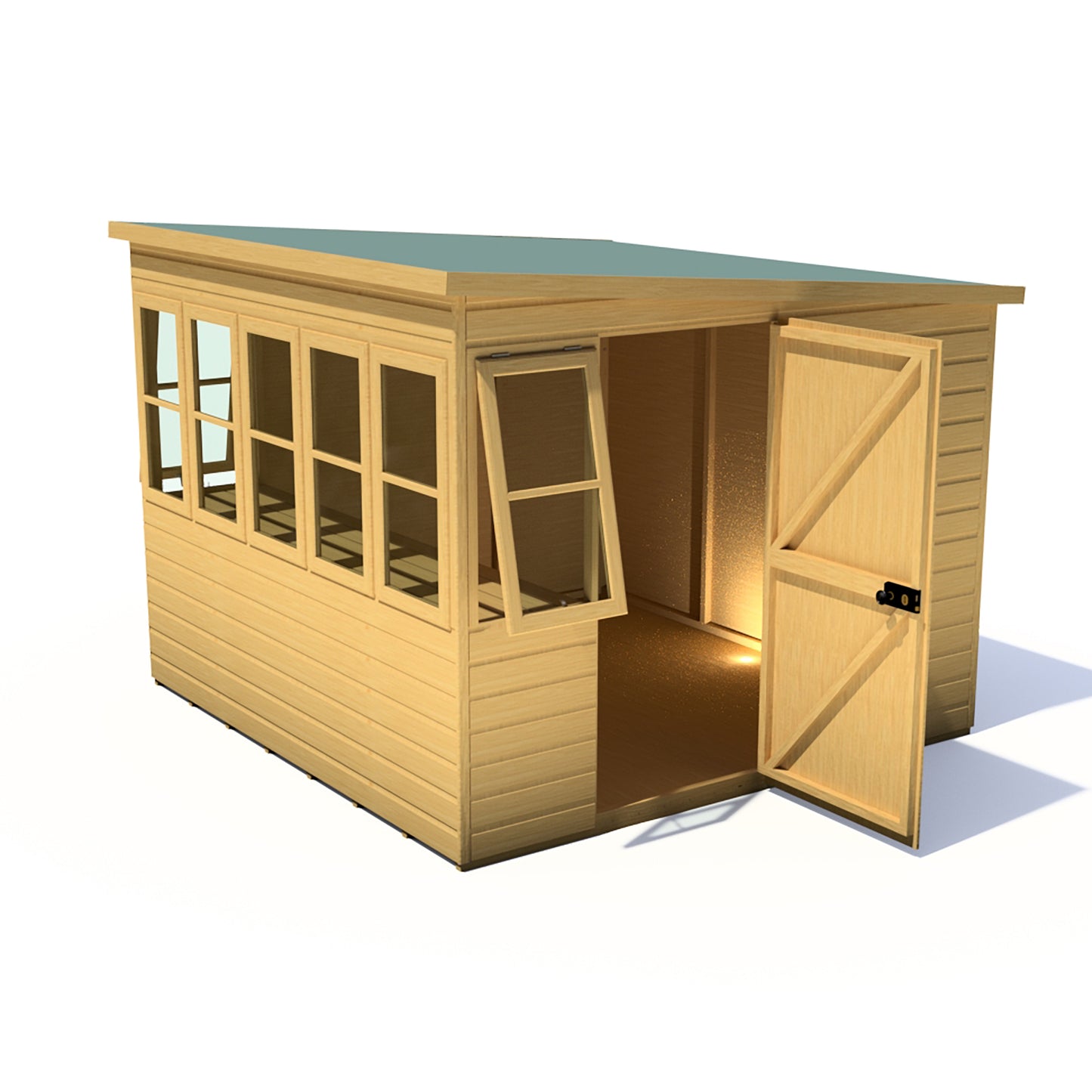 Shire Sun Pent 8x8 Double Door Shiplap Style B