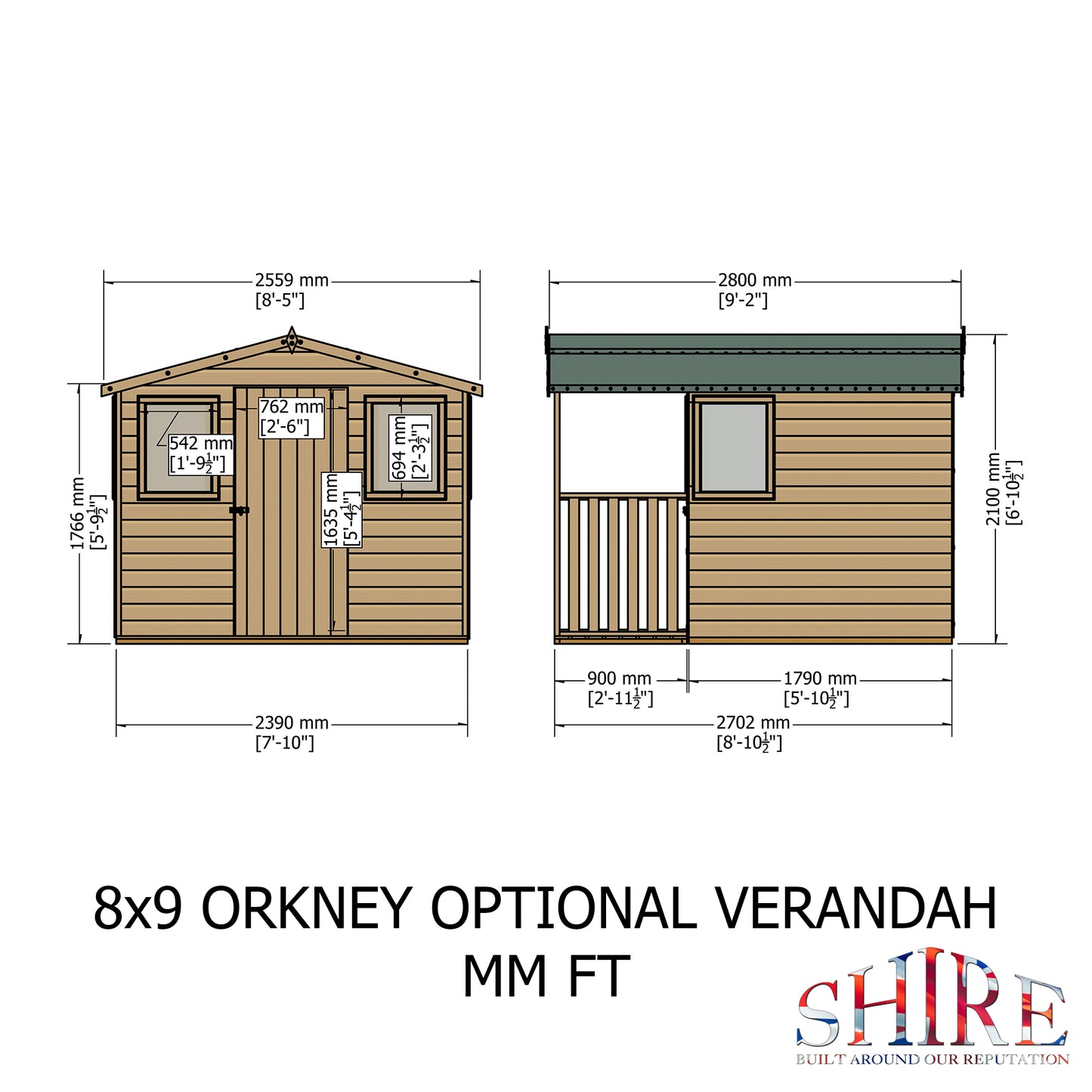 Shire Orkney 8x6 Shiplap