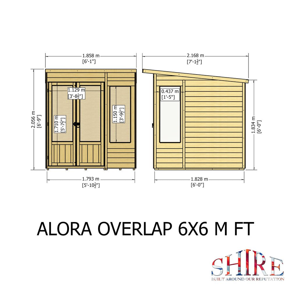 Shire Alora 6x6 Pent Sumerhouse