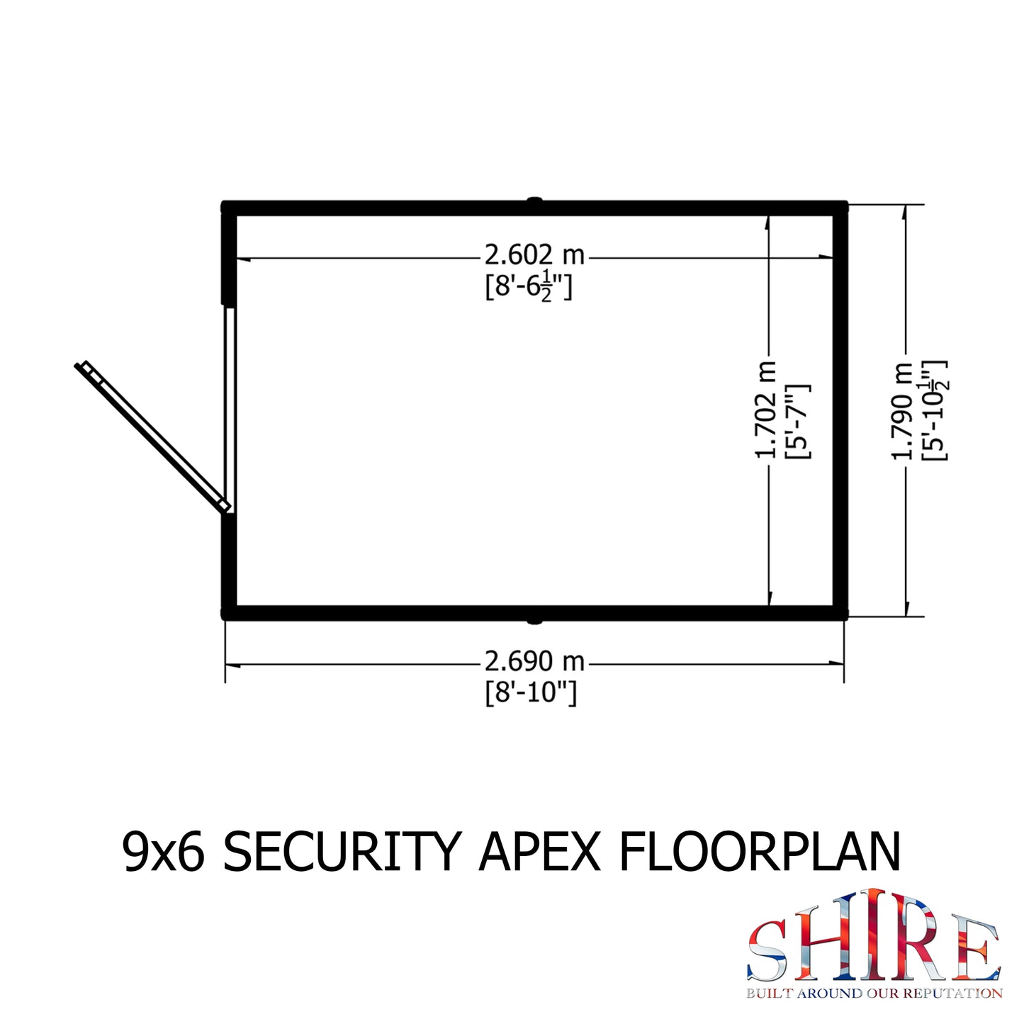 Shire Security Apex 9x6 Single Door Loglap