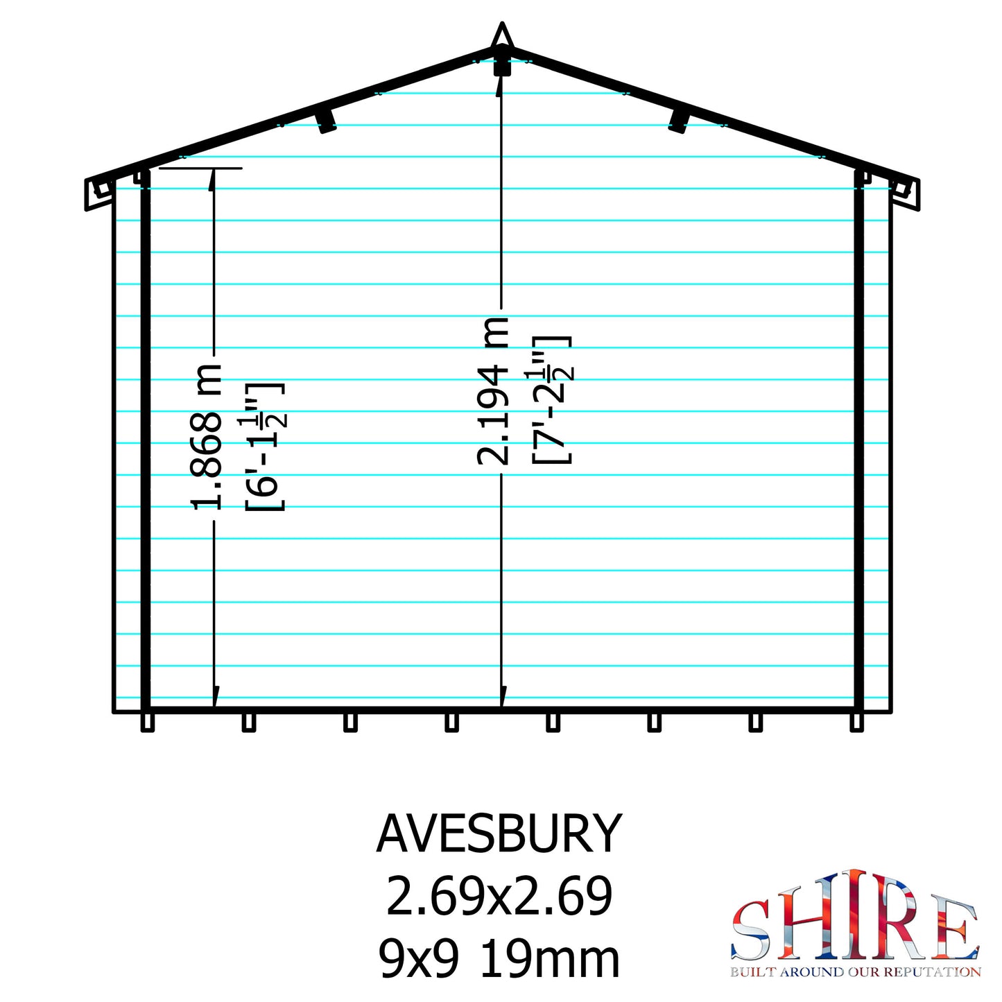 Shire Avesbury 9x9 19mm Log Cabin