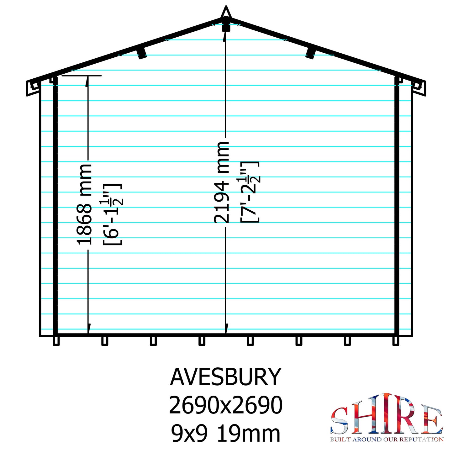 Shire Avesbury 9x9 19mm Log Cabin