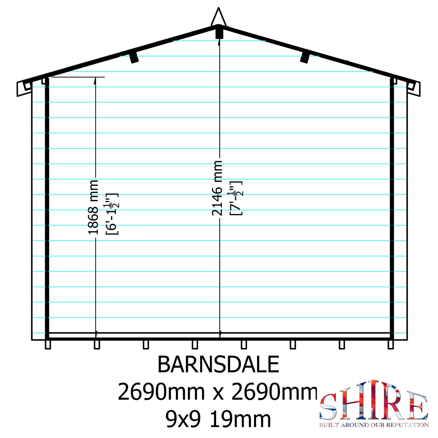 Shire Barnsdale 9x9 19mm Log Cabin