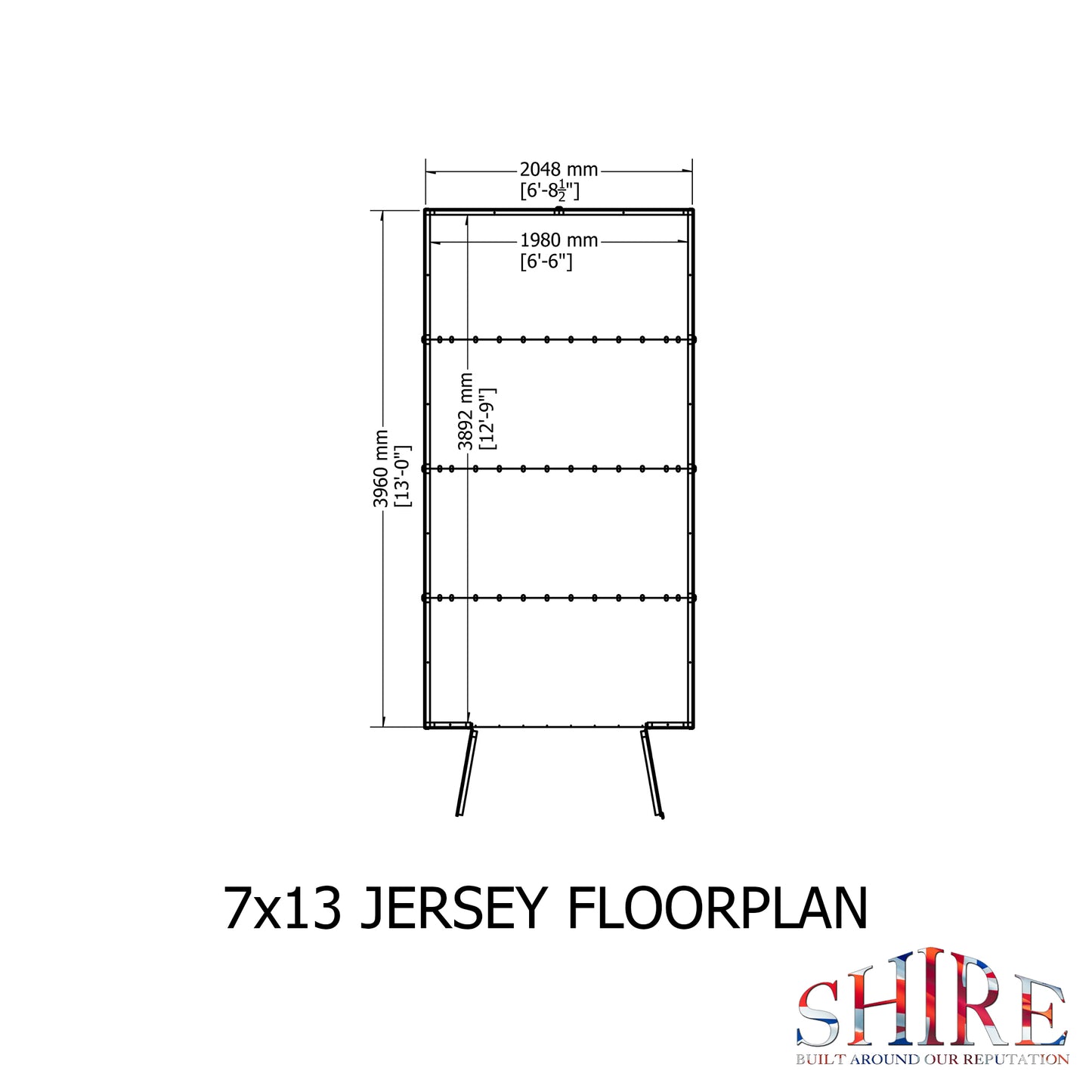 Shire Jersey Pressure treated 13x7 Double Door