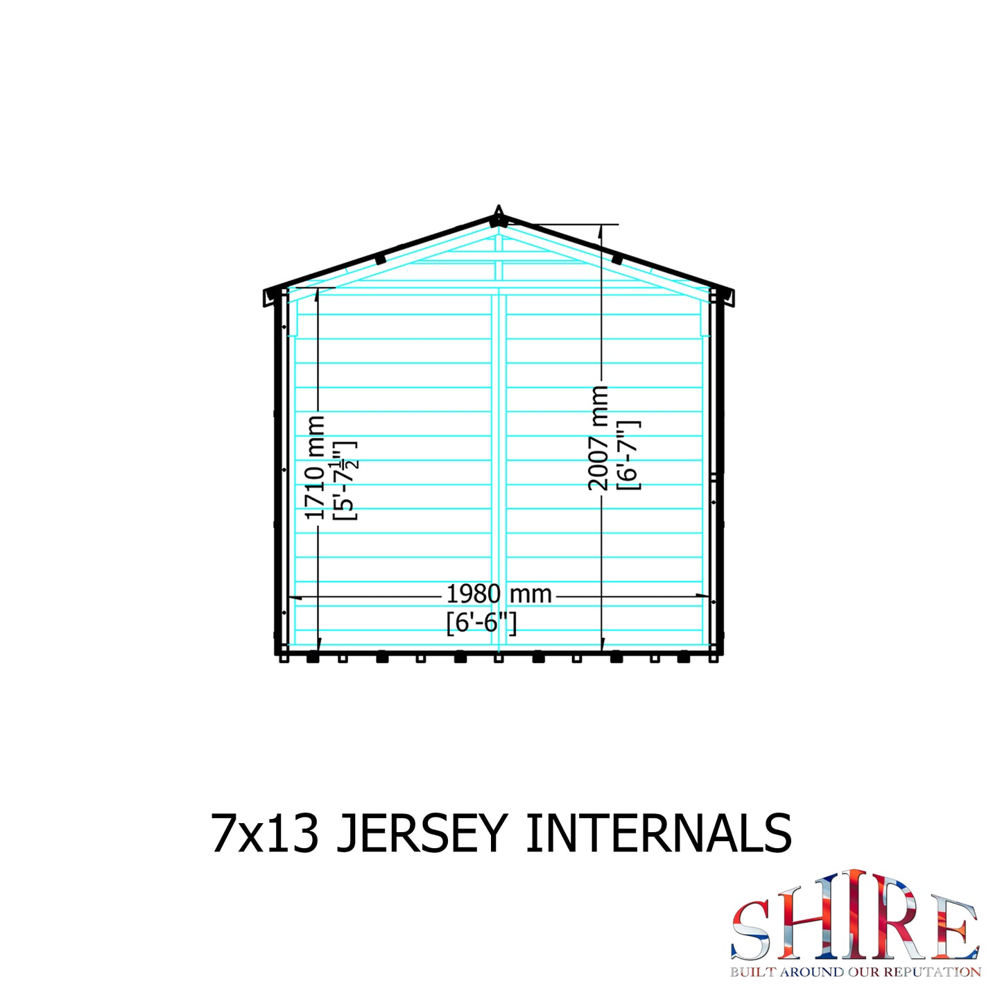 Shire Jersey Pressure treated 13x7 Double Door