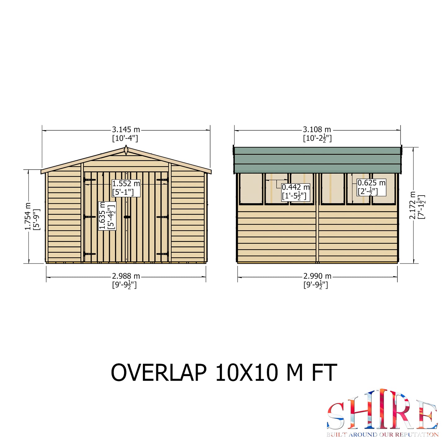 Shire Overlap Double Door 10x10 D/D