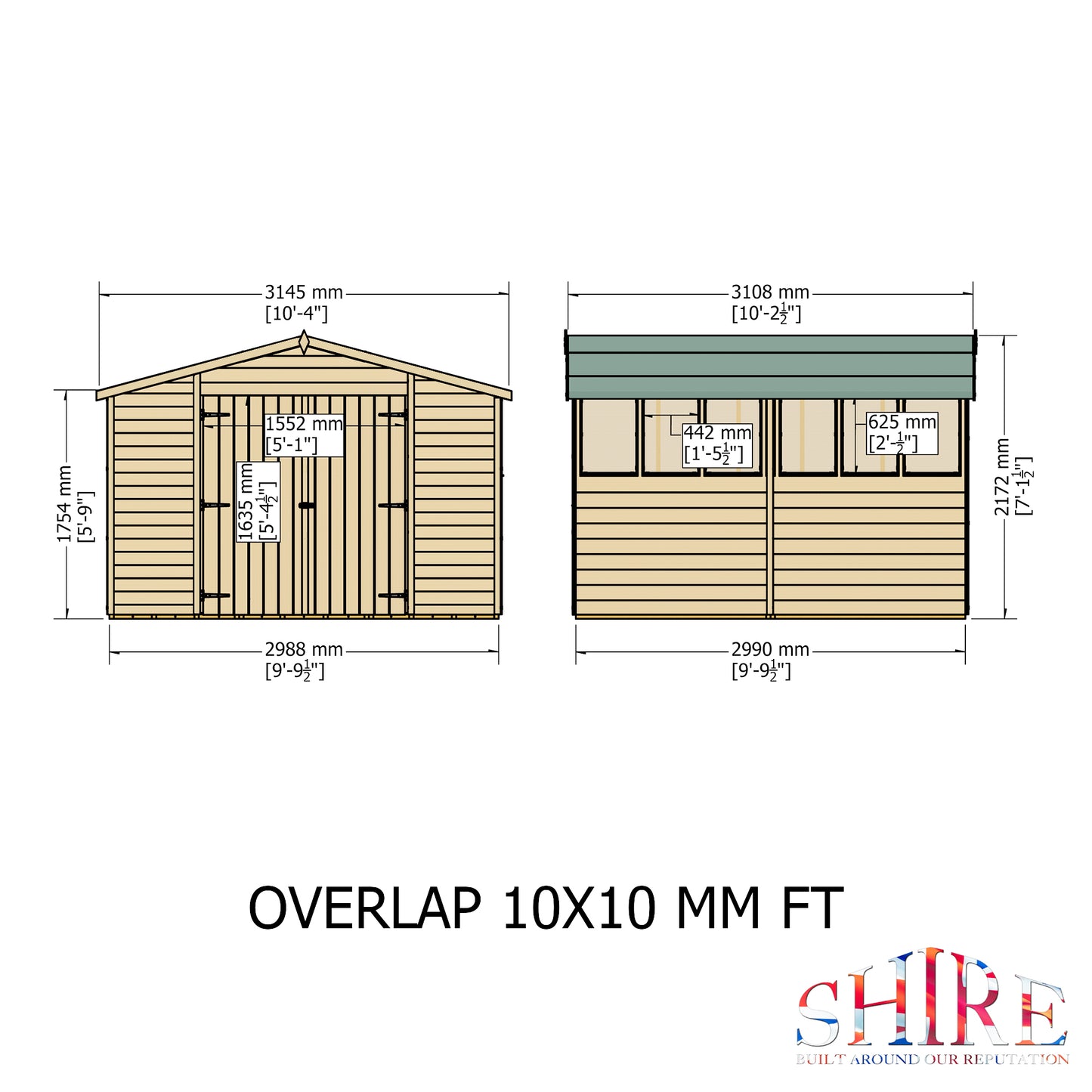 Shire Overlap Double Door 10x10 D/D