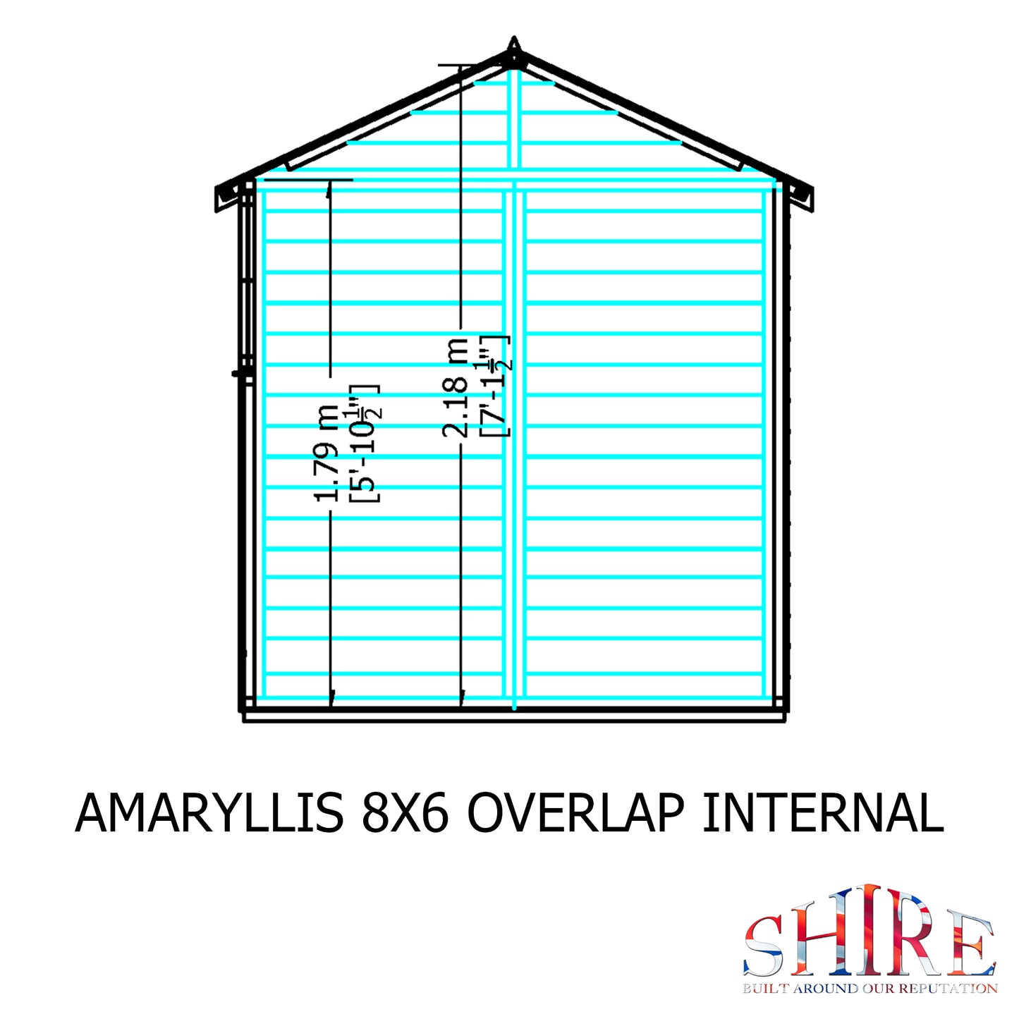 Shire Overlap 8x6 Single Door Reverse Apex Amaryllis 8x6
