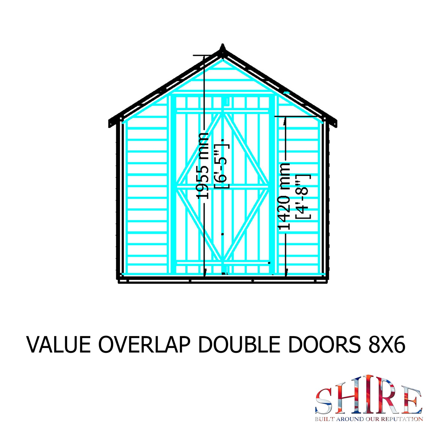 Shire Overlap 8x6 Double Door Value