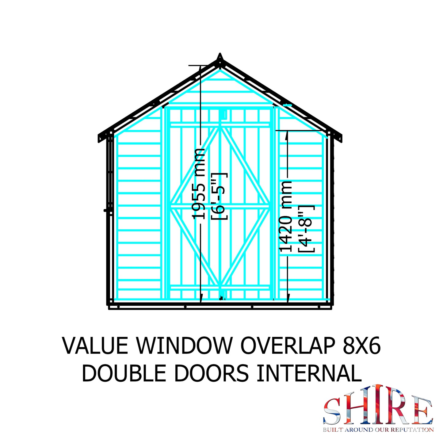 Shire Overlap 8x6 Double Door Value With Window