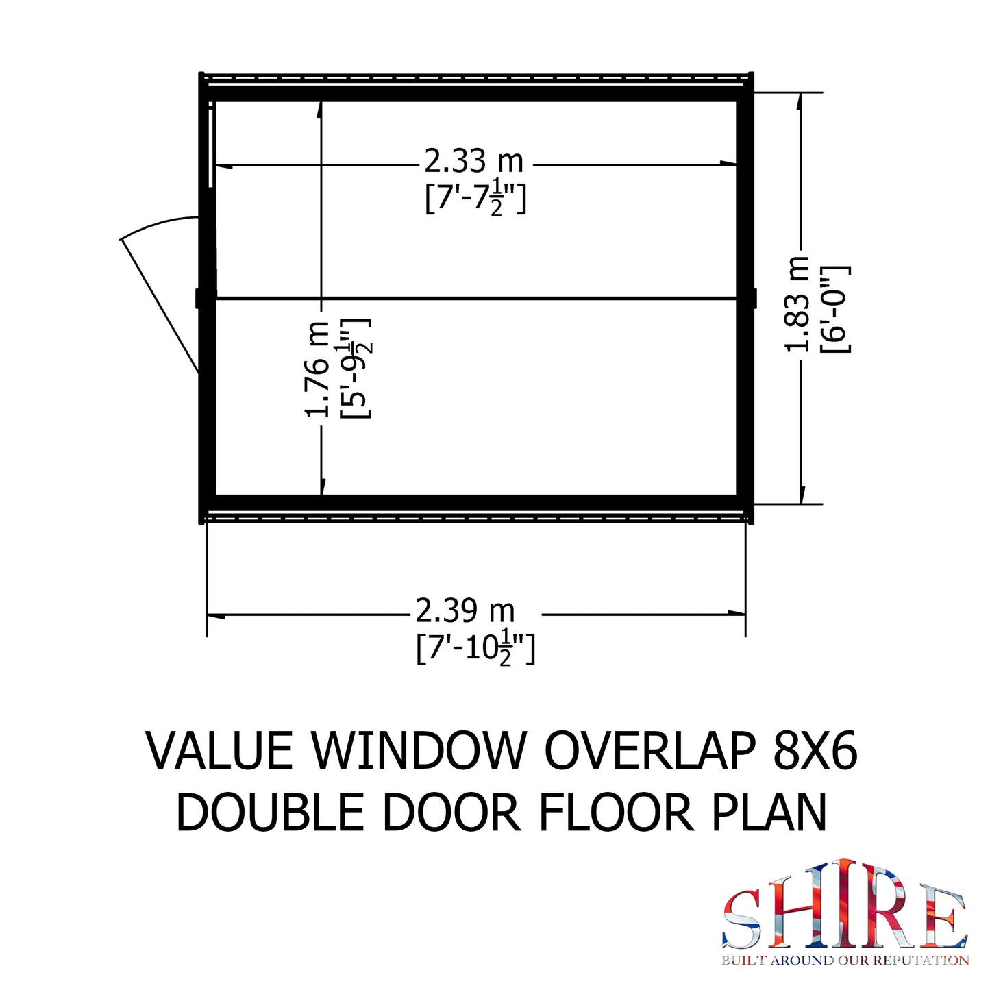 Shire Overlap 8x6 Double Door Value With Window