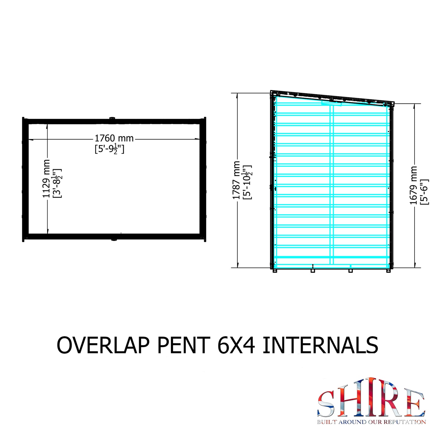 Shire Overlap Pent 6x4 Single Door 6x4