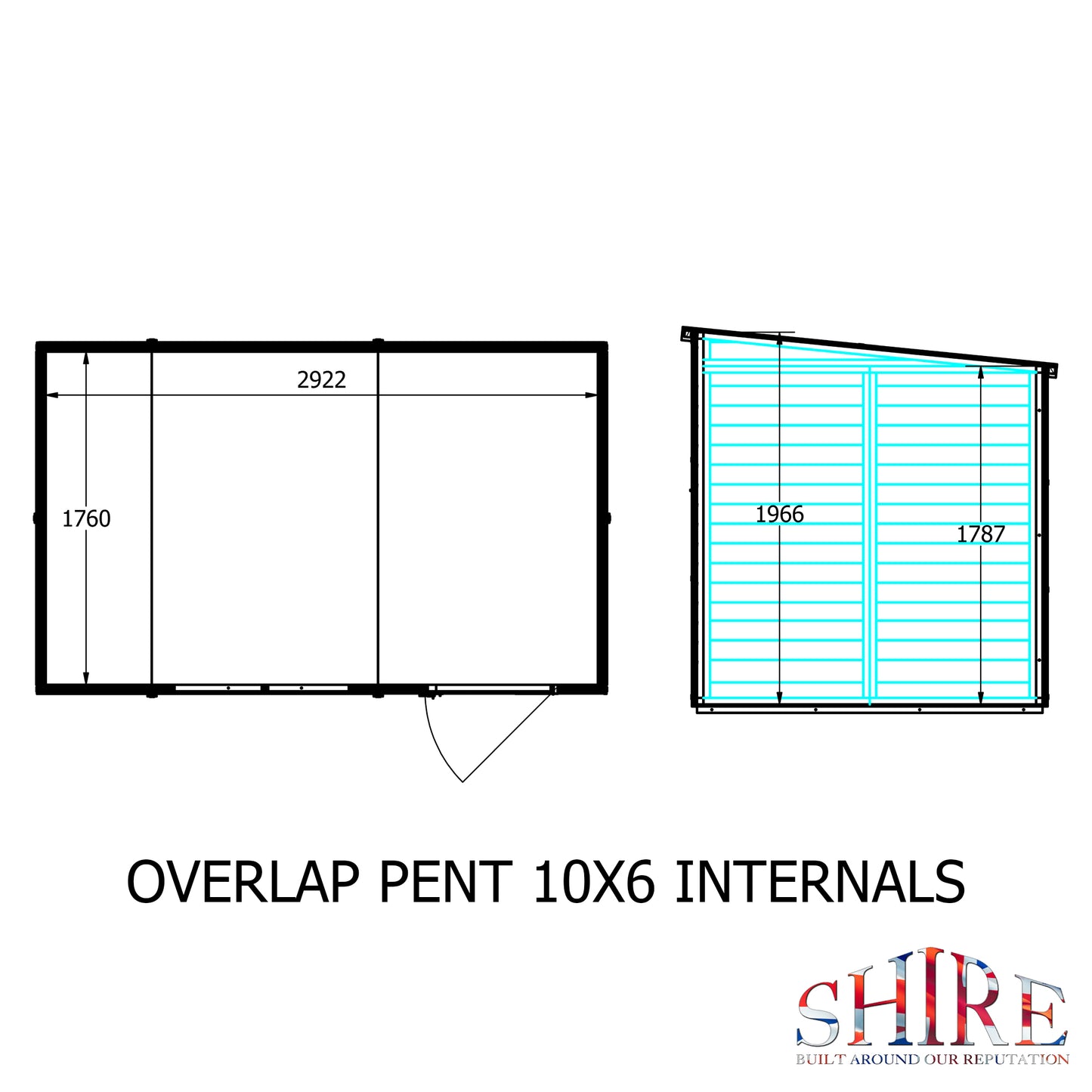 Shire Overlap Double Door Pent 10x6 D/D