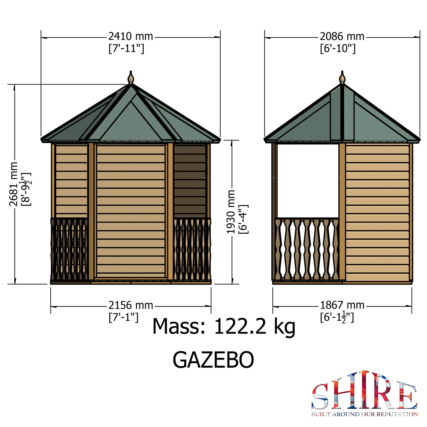 Shire Gazebo Pressure treated
