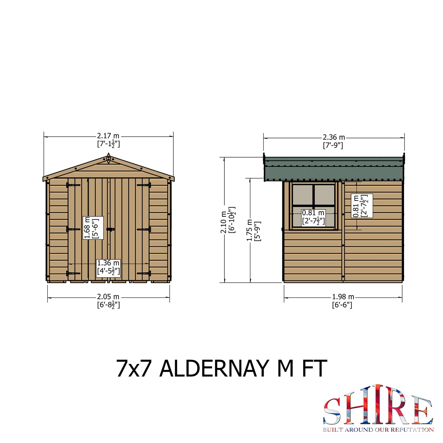 Shire Alderney Pressure treated 7x7 Double Door