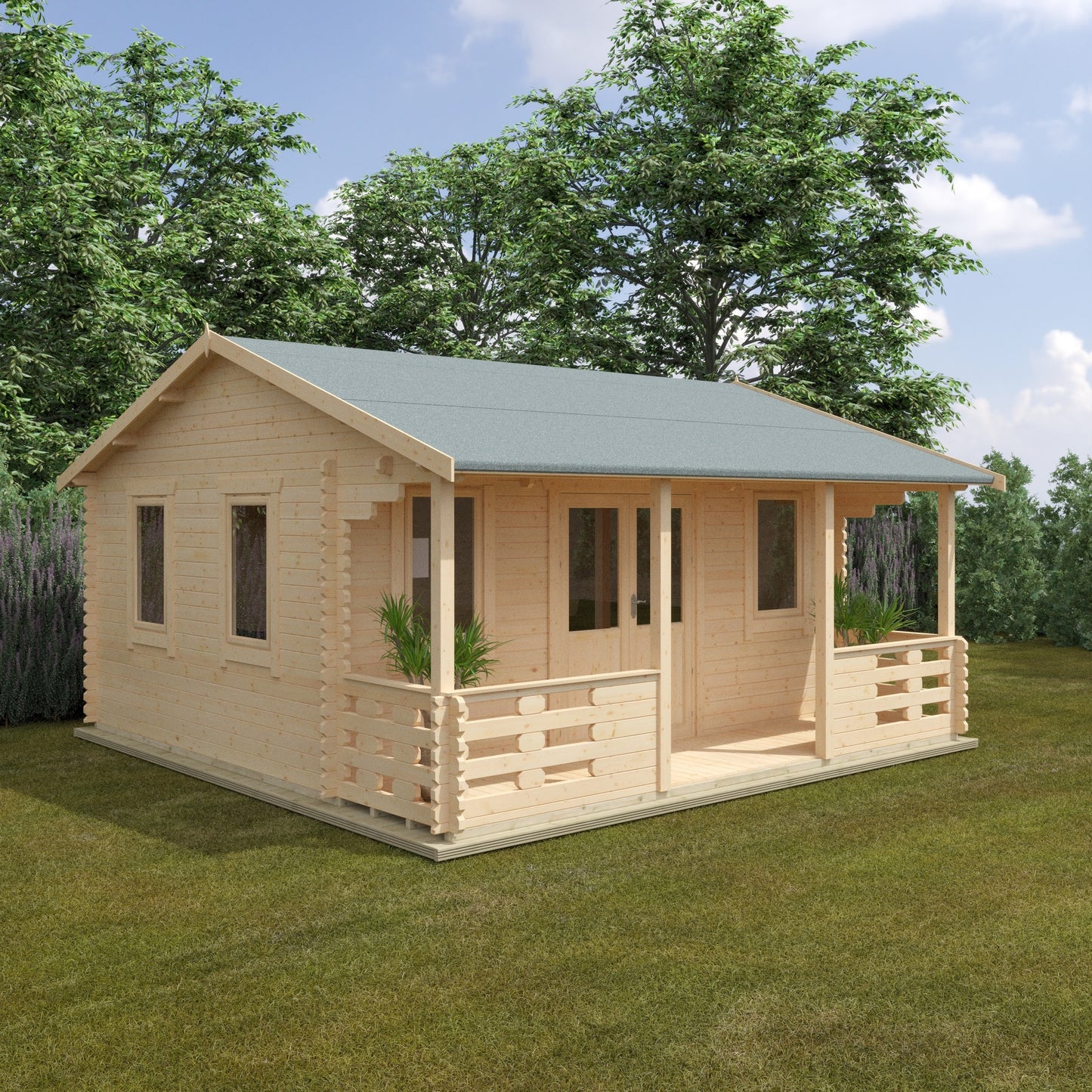 18x14 Adlington (inc. Veranda) 44mm Log Cabin