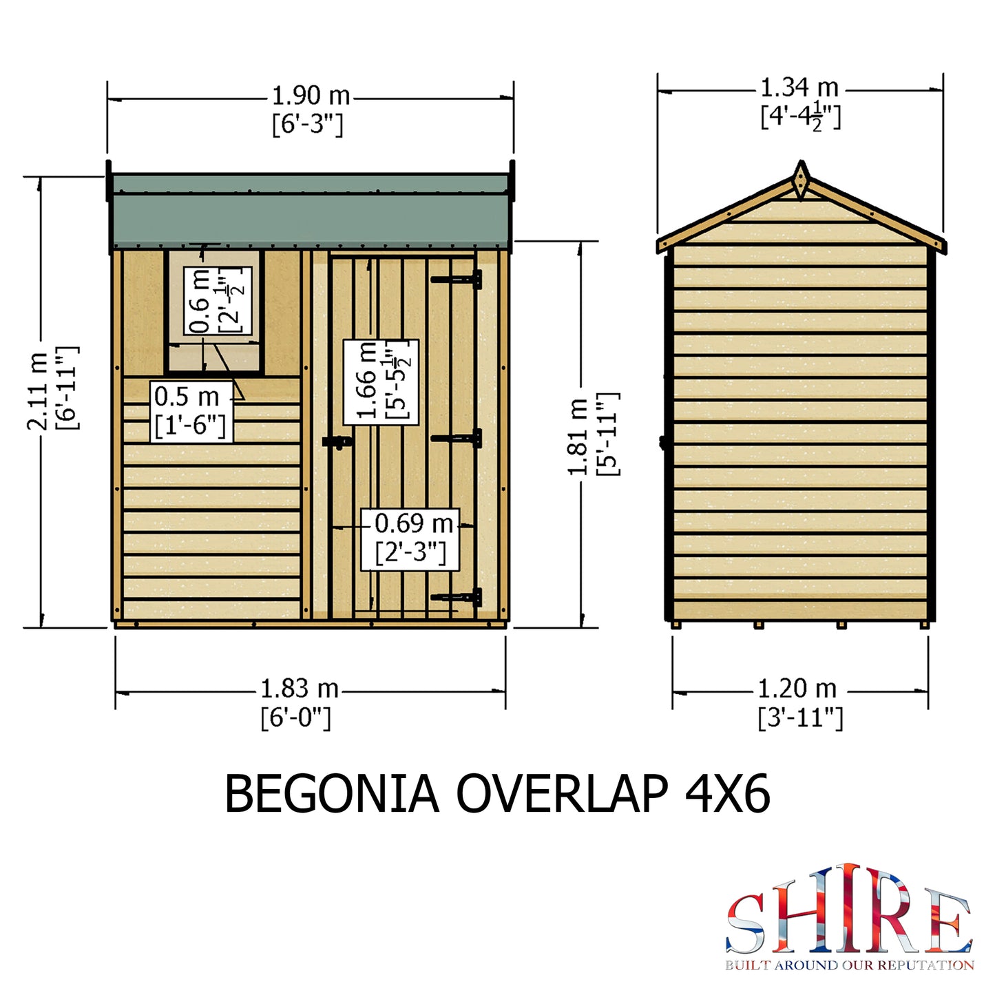 Shire Overlap 6x4 SD Reverse Apex 6x4