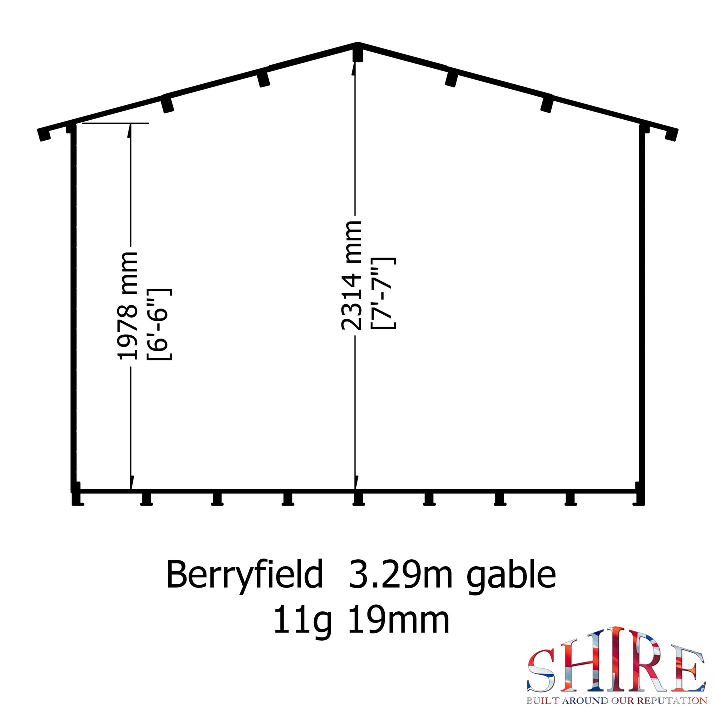 Shire Berryfield 11x8 19mm Log Cabin