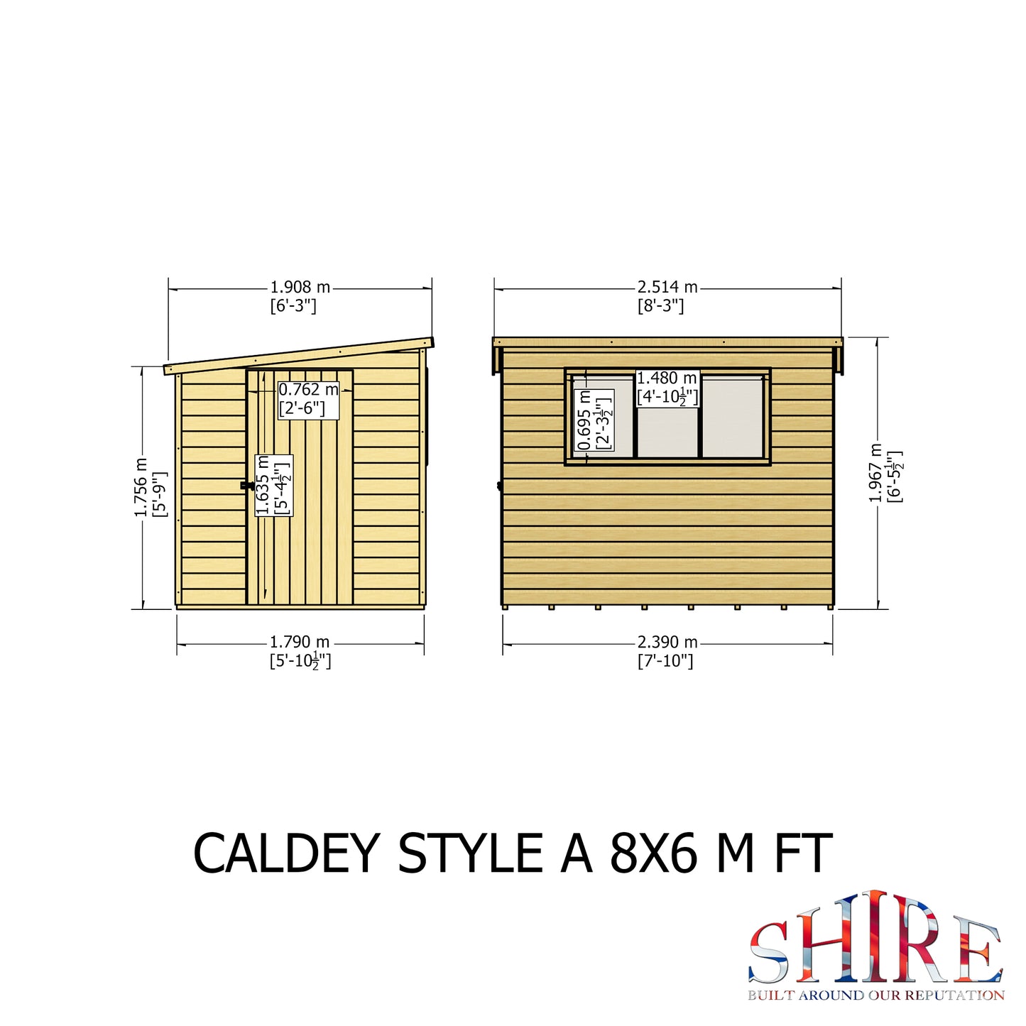 Shire Caldey Single Door 8x6 Loglap Style A