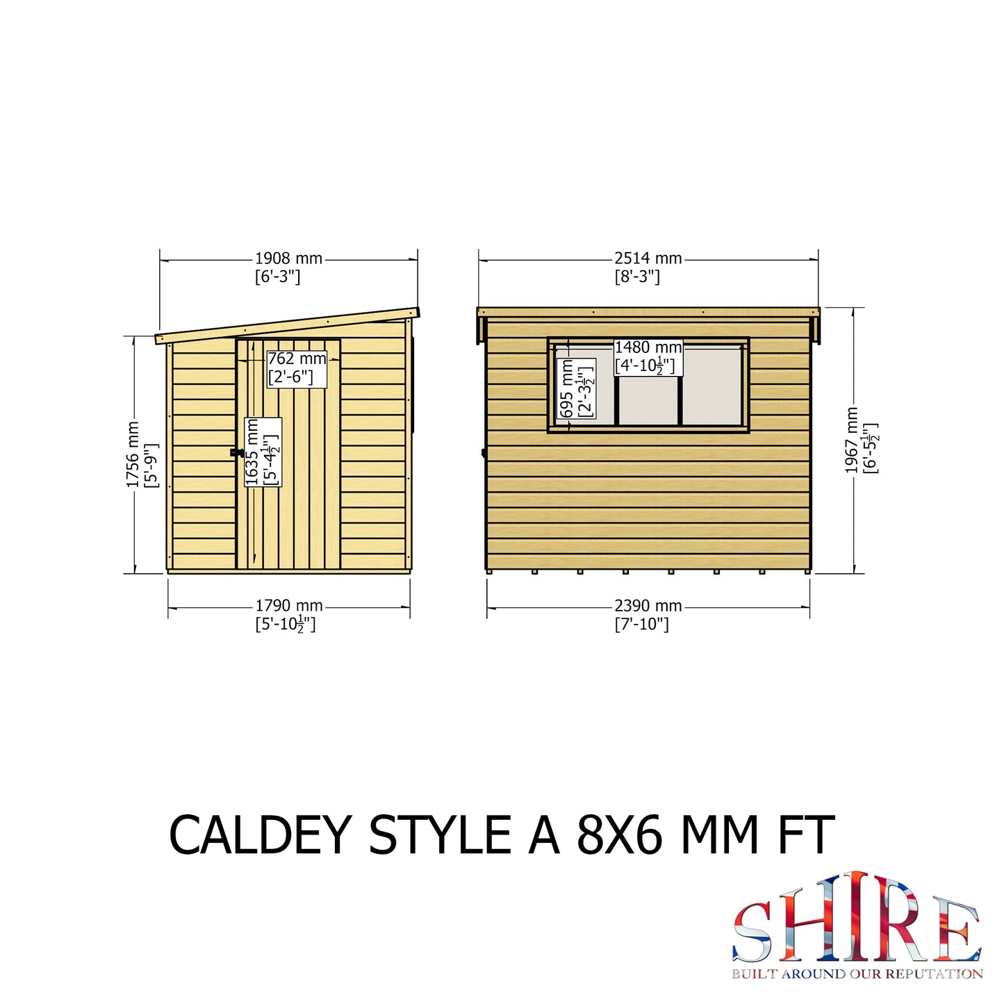Shire Caldey Single Door 8x6 Loglap Style A