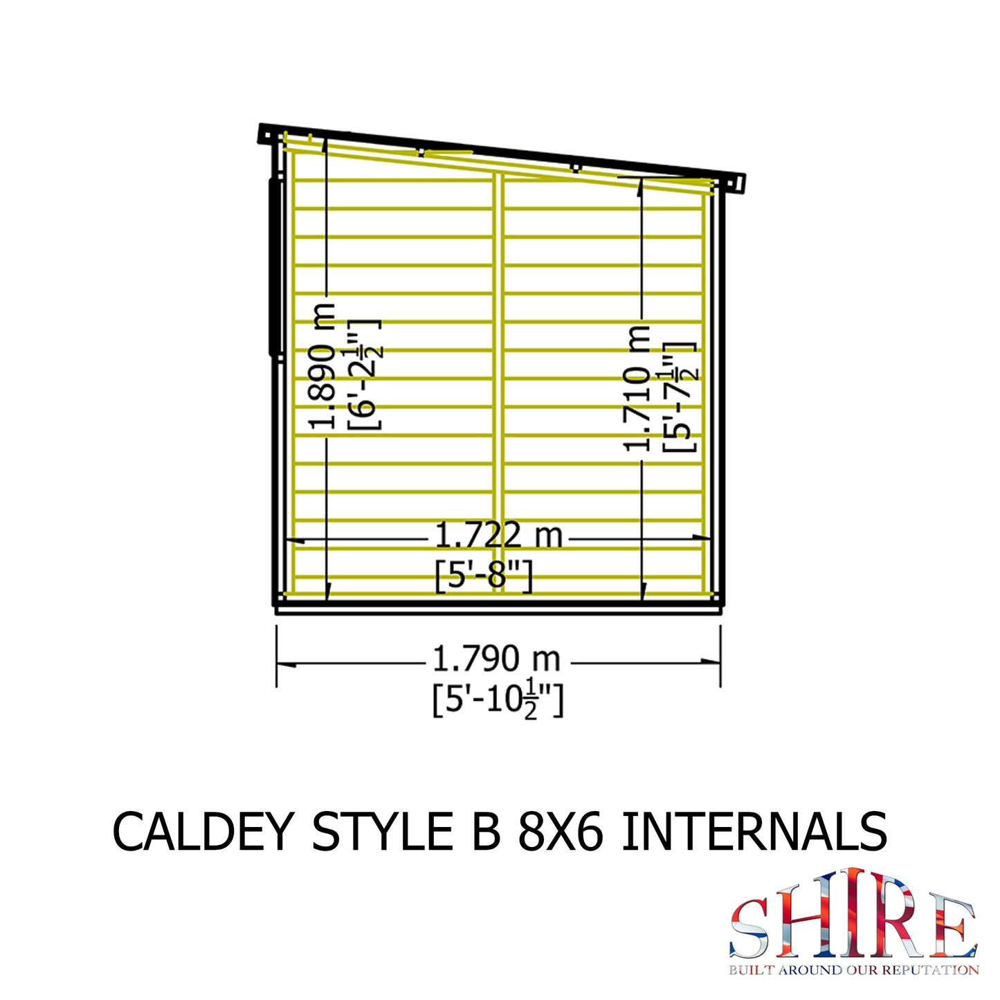 Shire Caldey Single Door 8x6 Shiplap Style B